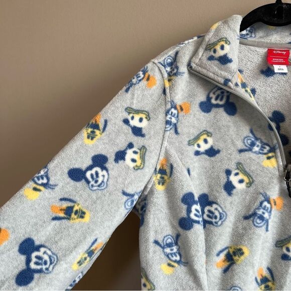 ✨ Disney Amazon Gray Quarter Zip Fleece Mickey Donald Goofy Large - Picture 6 of 11